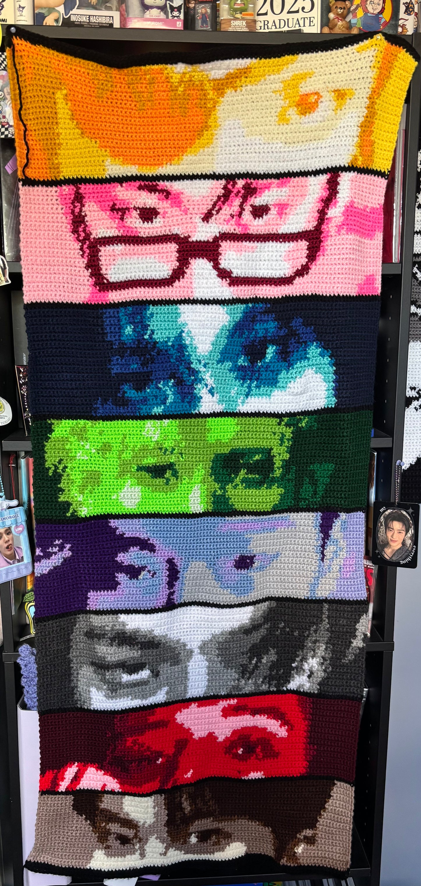 OT8 Ateez eyes tapestry *grid pattern only*