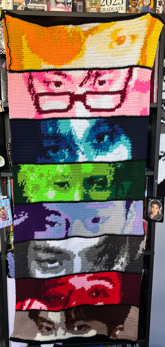 OT8 Ateez eyes tapestry *grid pattern only*